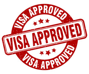 visa approved stamp. visa approved label. round grunge sign