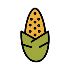 Autumn Corn Food Filled Outline Icon