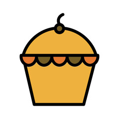 Cake Day Pie Filled Outline Icon