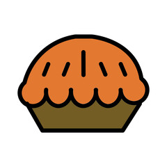 Cake Day Pie Filled Outline Icon