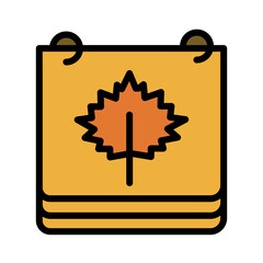 Calendar Day Leaf Filled Outline Icon
