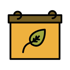 Calendar Day Leaf Filled Outline Icon