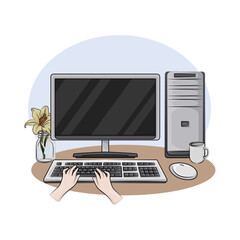 Illustration of computer 