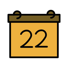 Calendar Day Leaf Filled Outline Icon