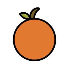 Orange Fruit Food Filled Outline Icon