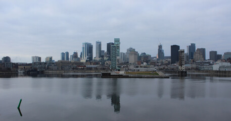 Montreal reflecting on St Lawrence River