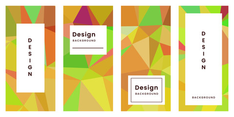 set of brochures with abstract geometric yellow colorful vibrant background