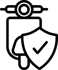 Scooter Insurance Line Icon