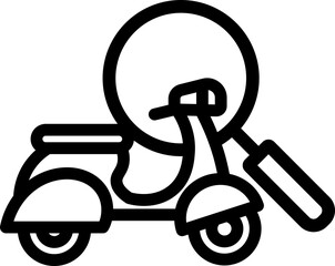 Scooter Search Line Icon