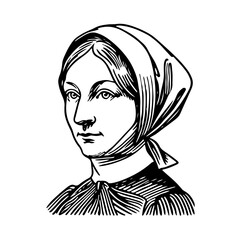 Florence Nightingale vector illustration - obrazy, fototapety, plakaty