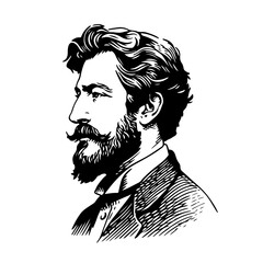 Frederic Auguste Bartholdi illustration - obrazy, fototapety, plakaty