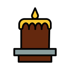 Cake Bread Birthday Filled Outline Icon