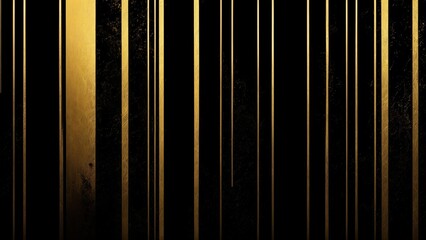 Black grunge texture decorated with Shiny golden lines luxury background