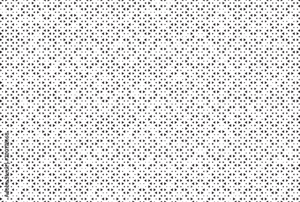 Poster Abstract triangular halftone texture vector geometric Background. Halftone triangles retro grunge pattern. Minimal 80s style dynamic structure wallpaper