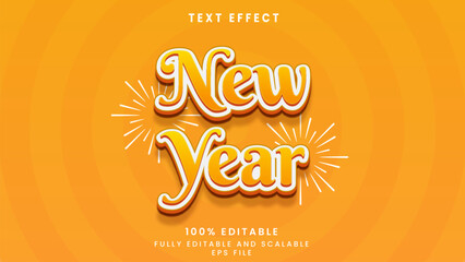 New Year editable text effect	