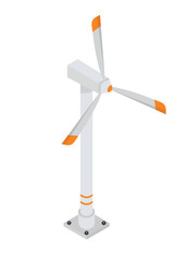 Wind generator.Vector isometric illustration on white background.