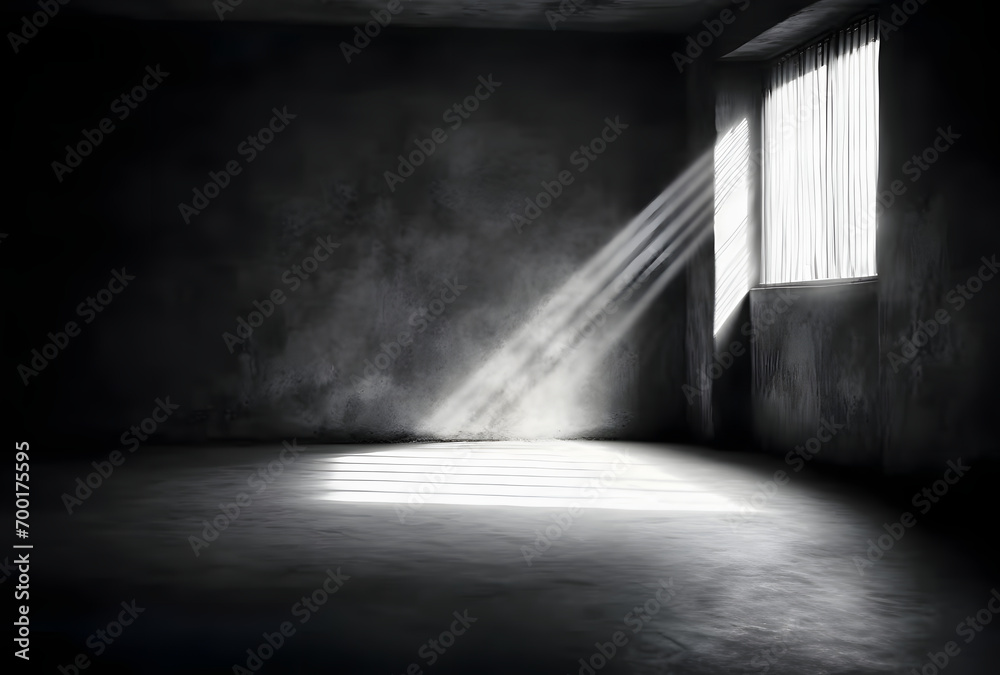 Poster dark concrete empty room. modern architecture design. dark concrete wall architecture
