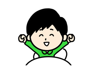 朝　子供　イラスト