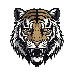 Tiger head vector illustration isolated on white background