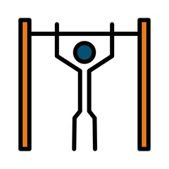 Fitness Pulling Sport Filled Outline Icon