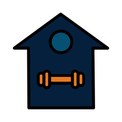 Home Stay Workout Filled Outline Icon