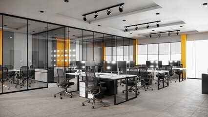 Office Interior Design 3D Render