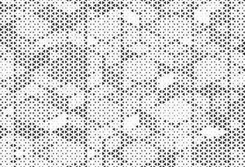 Abstract triangular halftone texture vector geometric Background. Halftone triangles retro grunge pattern. Minimal 80s style dynamic structure wallpaper