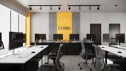 Office Interior Design 3D Render