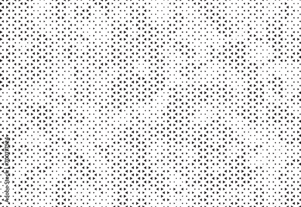 Poster Abstract triangular halftone texture vector geometric Background. Halftone triangles retro grunge pattern. Minimal 80s style dynamic structure wallpaper