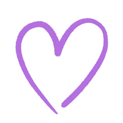 Purple line art textured transparent isolated heart sticker, design element