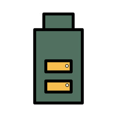 Battery Cell Phone Filled Outline Icon