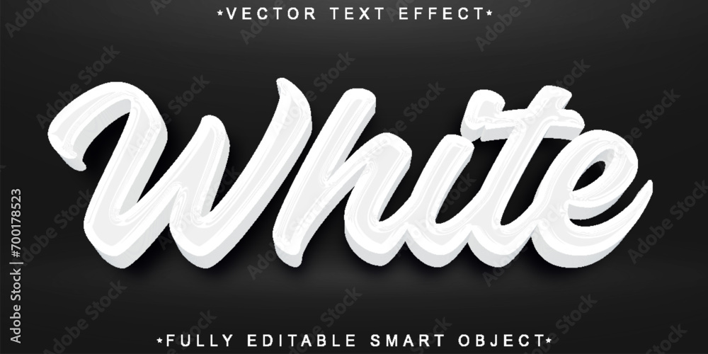 Wall mural Script White Vector Fully Editable Smart Object Text Effect - Wall murals