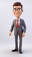 3D Cartoon character like a businessman