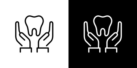 両手で歯を持つアイコン