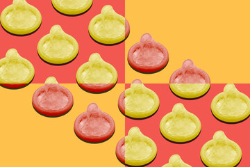 Pattern with group of condoms	