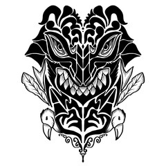 A black owl design with feathers on its head. Suitable for children's illustrations, nature-themed designs, and graphic elements for products like stationery, apparel, and accessories.
