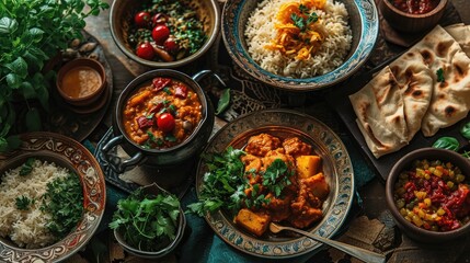 arabic traditional food on the table,