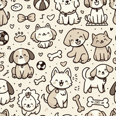 seamless pattern with dogs