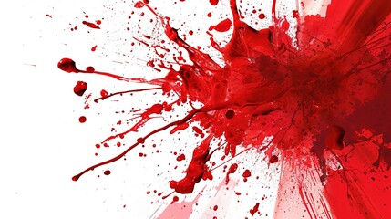 Explosion of emotion: a dynamic splash of red paint conveying movement and energy - obrazy, fototapety, plakaty