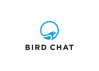 Bird chat logo design vector illustration