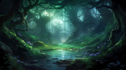 a stream in a forest