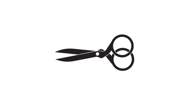 Scissors cutting seamless loop animation. Hairdresser, tailor, craftsmanship concept. Delete, cut idea