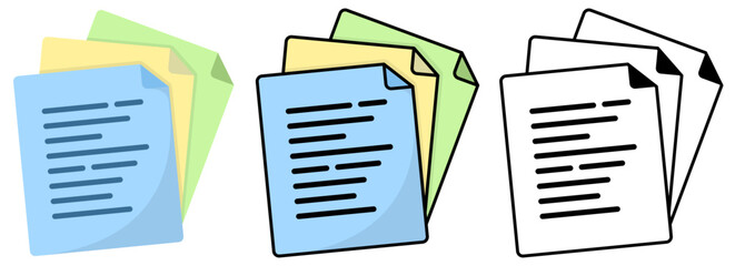 Isolated scattered pages, documents, files for work, business, web, blog, mobile, academy, study, research, development, research, science and more. Files icon with editable stroke