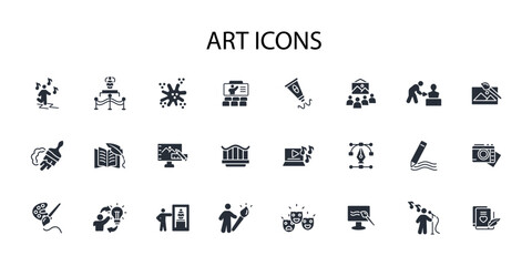 Art icon set.vector.Editable stroke.linear style sign for use web design,logo.Symbol illustration.