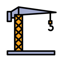 Building Crane Hock Filled Outline Icon