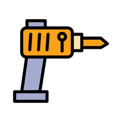 Building Drill Industry Filled Outline Icon