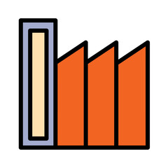 Building Factory Oil Filled Outline Icon