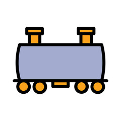Car Cart Train Filled Outline Icon