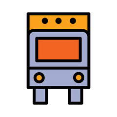 Car Cart Train Filled Outline Icon
