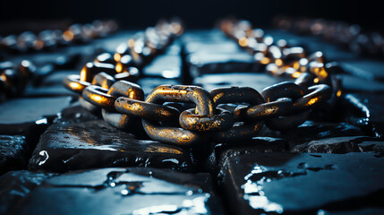 a close up of a chain